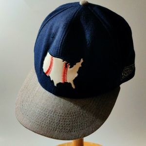 AMERICANISM BASEBALL American Favorite‎ pastime 7 1/2 Sized Hat Red/White/Blue